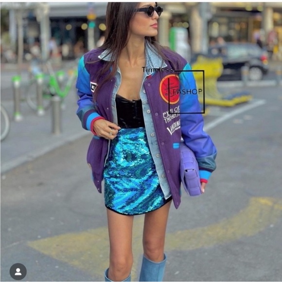 NWT Zara Sequin Mini Skirt, XS - Picture 3 of 11